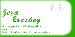 geza bocskey business card